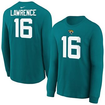 Youth Nike Trevor Lawrence Teal Jacksonville Jaguars Player Name & Number Long Sleeve T-Shirt