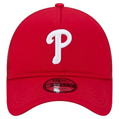 Men's New Era Red Philadelphia Phillies 9FORTY A-Frame Trucker Adjustable Hat