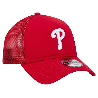 Men's New Era Red Philadelphia Phillies 9FORTY A-Frame Trucker Adjustable Hat
