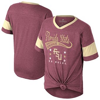 Girls Youth Colosseum Garnet Florida State Seminoles Frontier Tie Front T-Shirt