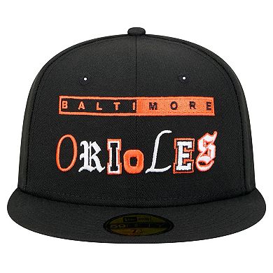 Men's New Era Black Baltimore Orioles Ransom 59FIFTY Fitted Hat