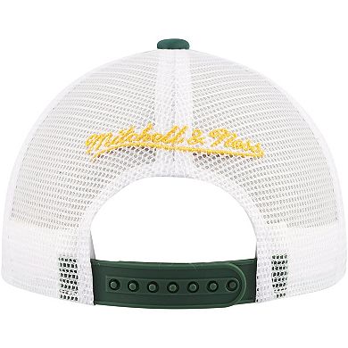 Youth Mitchell & Ness Green Green Bay Packers Stripe Trucker Adjustable Hat