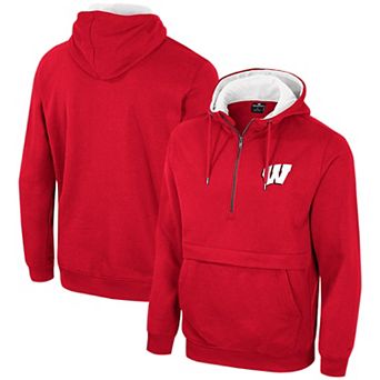 Men's Colosseum Red Wisconsin Badgers Half-Zip Hoodie