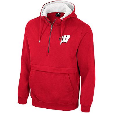 Men's Colosseum Red Wisconsin Badgers Half-Zip Hoodie