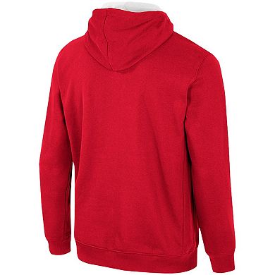 Men's Colosseum Red Wisconsin Badgers Half-Zip Hoodie