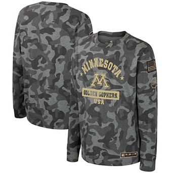 Youth Colosseum Camo Minnesota Golden Gophers OHT Military Appreciation Dark Star Long Sleeve T-Shirt