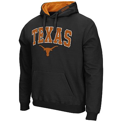 Men's Colosseum Black Texas Longhorns Arch & Logo 3.0 Pullover Hoodie