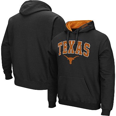 Men's Colosseum Black Texas Longhorns Arch & Logo 3.0 Pullover Hoodie