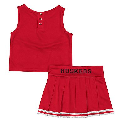 Girls Toddler Colosseum Scarlet Nebraska Huskers Time For Recess Cheer Top & Skirt Set