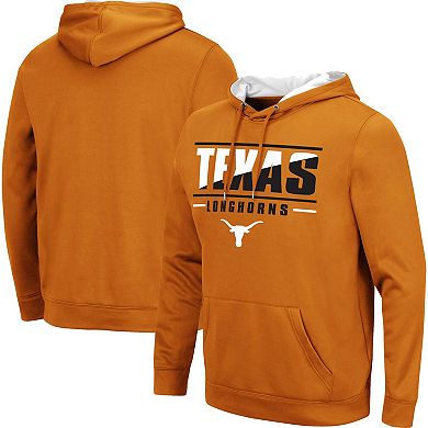 Men's Colosseum Texas Orange Texas Longhorns Slash Stack 2.0 Pullover Hoodie