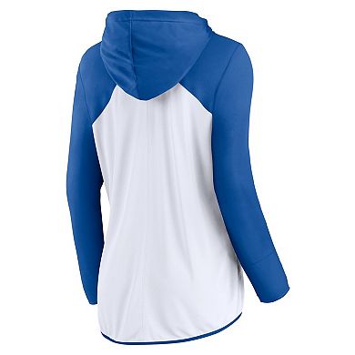 Women's Fanatics White/Royal Indianapolis Colts Script Full-Zip Hoodie