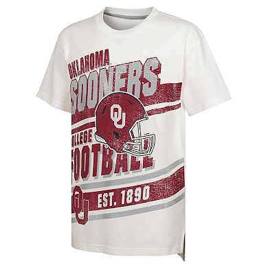 Youth Outerstuff White Oklahoma Sooners Let's Get Loud Oversized T-Shirt