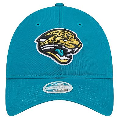 Women's New Era Teal Jacksonville Jaguars Throwback Main Core Classic 2.0 9TWENTY Adjustable Hat