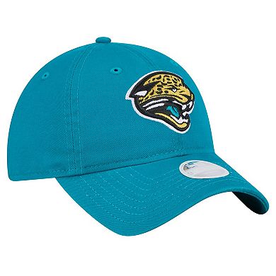 Women's New Era Teal Jacksonville Jaguars Throwback Main Core Classic 2.0 9TWENTY Adjustable Hat
