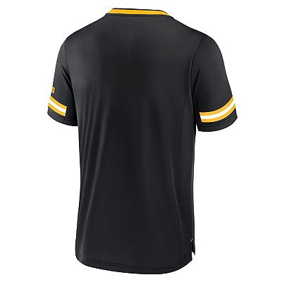 Men s Fanatics Black Pittsburgh Steelers Stripe Stacking T Shirt