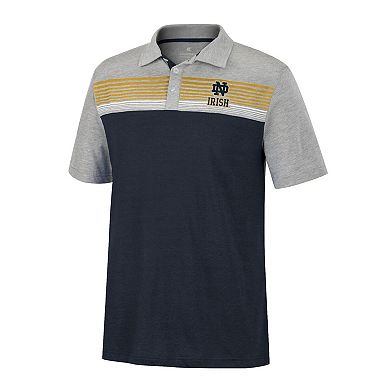 Men's Colosseum Navy/Heather Gray Notre Dame Fighting Irish Caddie Lightweight Polo