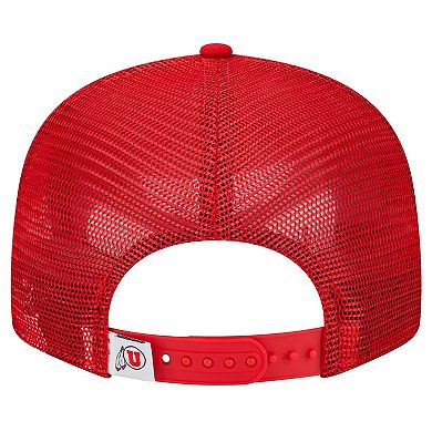 Men's New Era Red Utah Utes 9FIFTY Trucker Snapback Hat