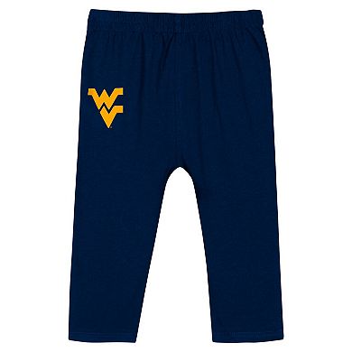 Infant Navy West Virginia Mountaineers Double Up Long Sleeve Bodysuit & Pant Set