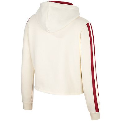 Women's Colosseum Cream Oklahoma Sooners Perfect Date Cropped Pullover Hoodie
