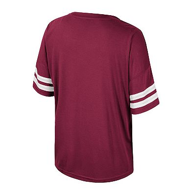 Women's Colosseum Garnet Florida State Seminoles Treasure Oversized Sequin T-Shirt