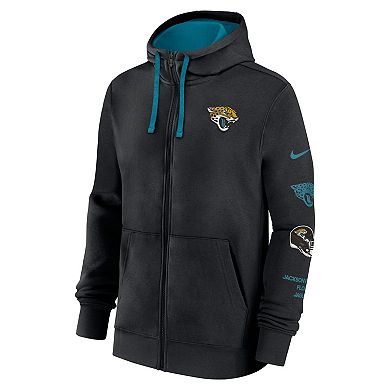 Men's Nike Black Jacksonville Jaguars Club Full-Zip Hoodie Jacket
