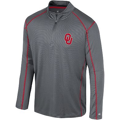 Men's Colosseum Black Oklahoma Sooners Cameron Quarter-Zip Windshirt