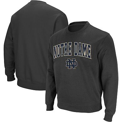 Men's Colosseum Charcoal Notre Dame Fighting Irish Arch & Logo Crew Neck Sweatshirt