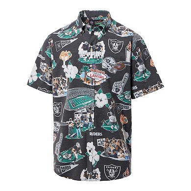 Men's Reyn Spooner Black Las Vegas Raiders Scenic Button-Down Shirt