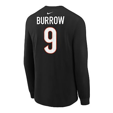 Youth Nike Joe Burrow Black Cincinnati Bengals Player Name & Number Long Sleeve T-Shirt