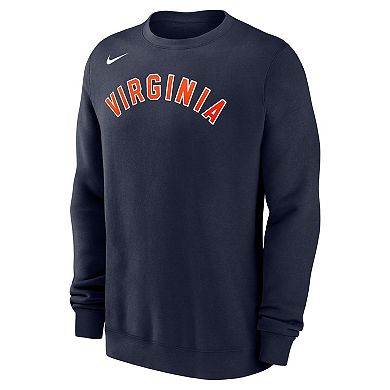 Men's Nike Navy Virginia Cavaliers Arched Logo Club Fleece Pullover Sweatshirt