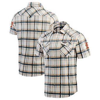 Men's Darius Rucker Collection by Fanatics Navy Detroit Tigers Plaid Full-Snap Shirt