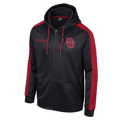 Men's Colosseum Black Oklahoma Sooners Reese Full-Zip Hoodie