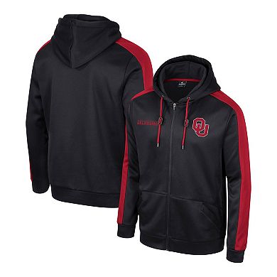 Men's Colosseum Black Oklahoma Sooners Reese Full-Zip Hoodie