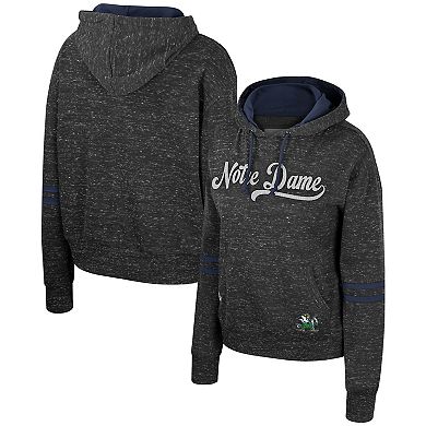 Women's Colosseum Charcoal Notre Dame Fighting Irish Catherine Speckle Pullover Hoodie