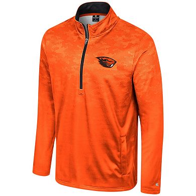 Men's Colosseum Orange Oregon State Beavers The Machine Half-Zip Jacket
