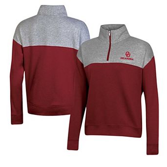 Women's Champion Crimson Oklahoma Sooners Color-Blocked Quarter-Zip Sweatshirt