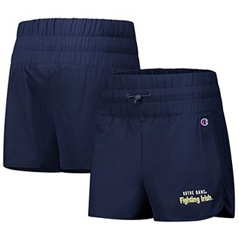 Women's Champion Navy Notre Dame Fighting Irish Tailgate Her Woven Shorts