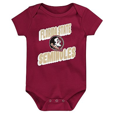Newborn Garnet Florida State Seminoles Sunday Comics 3-Pack Bodysuit Set