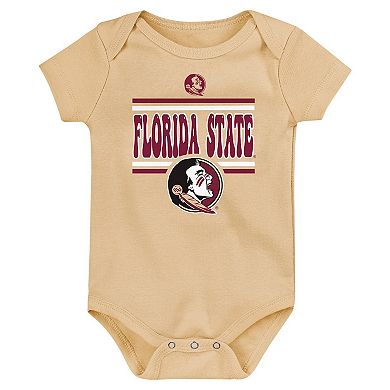 Newborn Garnet Florida State Seminoles Sunday Comics 3-Pack Bodysuit Set