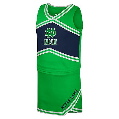 Girls Youth Colosseum Green Notre Dame Fighting Irish Cheerleader Top & Skirt Set