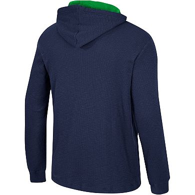 Men's Colosseum Navy Notre Dame Fighting Irish Affirmative Thermal Hoodie Long Sleeve T-Shirt