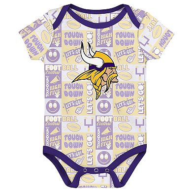 Infant Minnesota Vikings Play Day Three-Pack Bodysuit Set