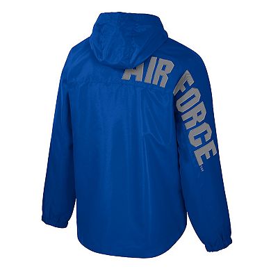 Men's Colosseum Royal Air Force Falcons Reloaded Anorak Half-Zip Jacket