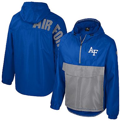 Men's Colosseum Royal Air Force Falcons Reloaded Anorak Half-Zip Jacket