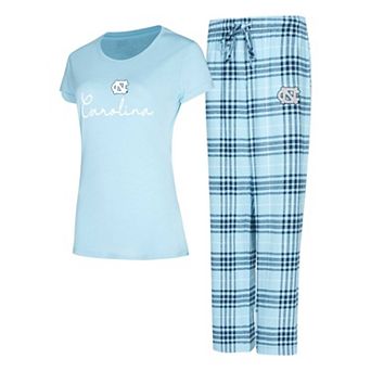 Women's Concepts Sport Carolina Blue North Carolina Tar Heels Vector T-Shirt & Flannel Pants Sleep Set