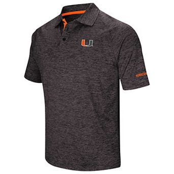 Men's Colosseum Black Miami Hurricanes Big & Tall Down Swing Polo