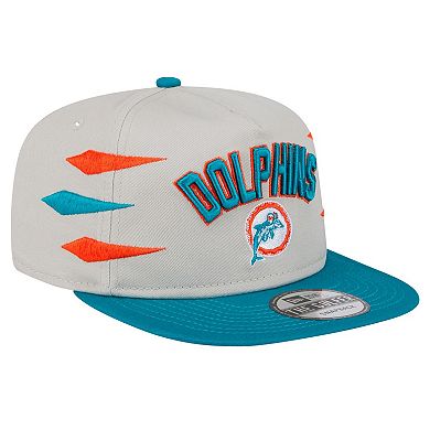 Men's New Era Stone/Aqua Miami Dolphins Athletic Golfer Snapback Hat