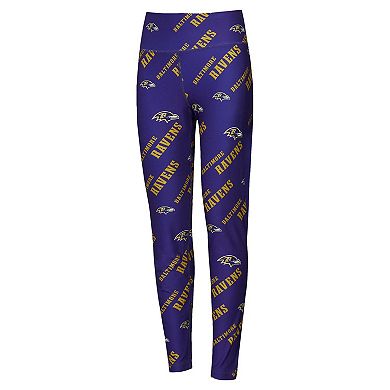 Women's Concepts Sport Purple Baltimore Ravens Breakthrough Allover Print Knit Leggings