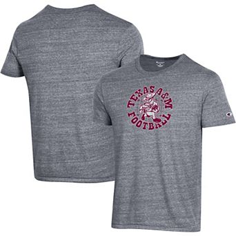Men's Champion Gray Texas A&M Aggies Ol' Sarge Football Tri-Blend T-Shirt