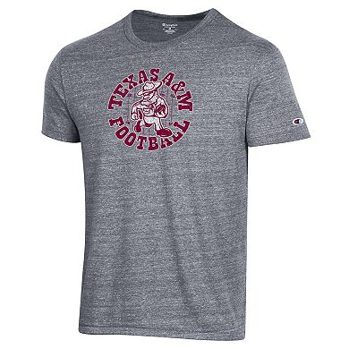 Men's Champion Gray Texas A&M Aggies Ol' Sarge Football Tri-Blend T-Shirt